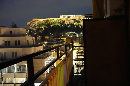 Blick auf die Akropolis vom Appartement ua